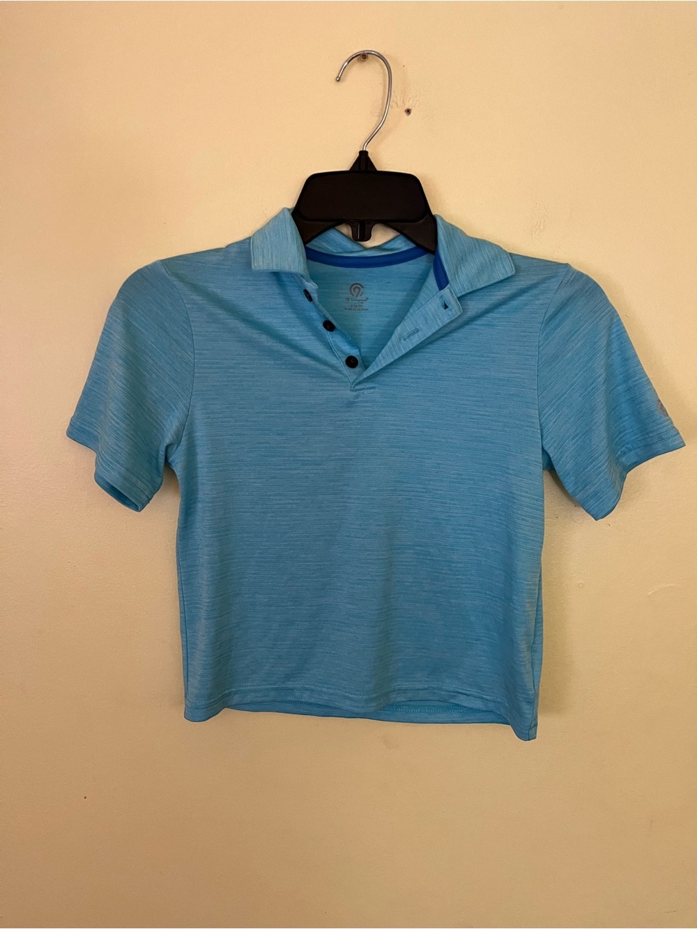 C9 by Champion Boys Sky Blue Button-Front Polo Boys Small